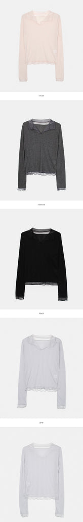 [🍂F/W] Wavy See-through Chiffon Top