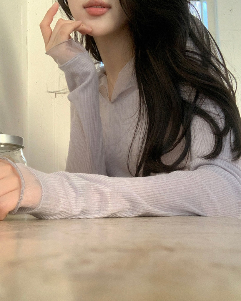 [🍂F/W] Wavy See-through Chiffon Top