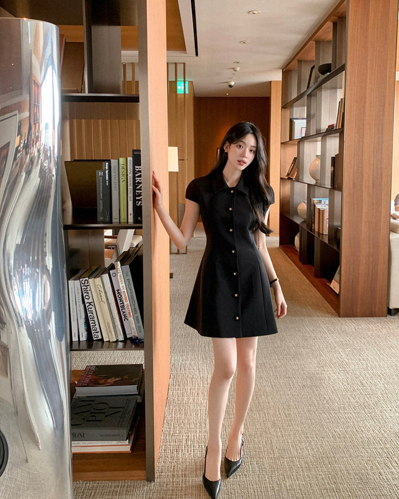 [🍂F/W] After Gold Buttons Mini Dress