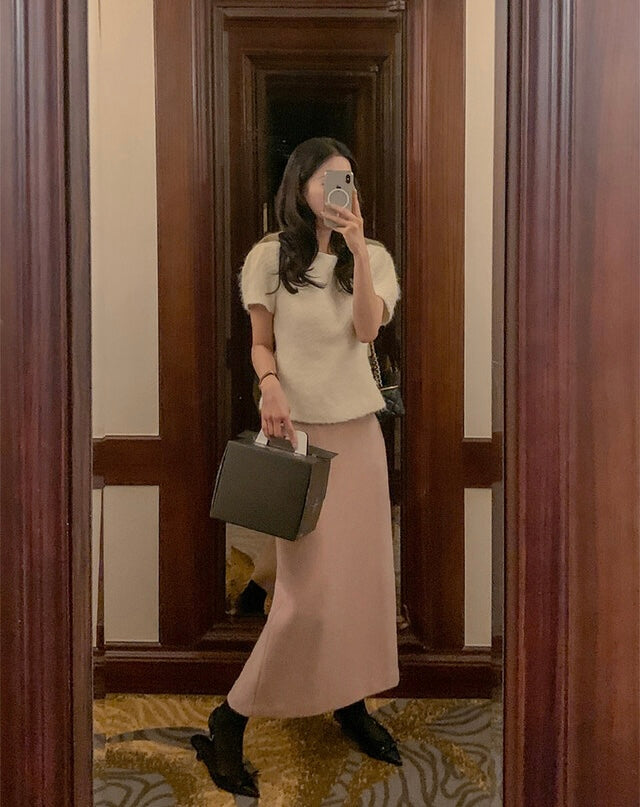 [🍂F/W] Wool H Tweed Long Skirt