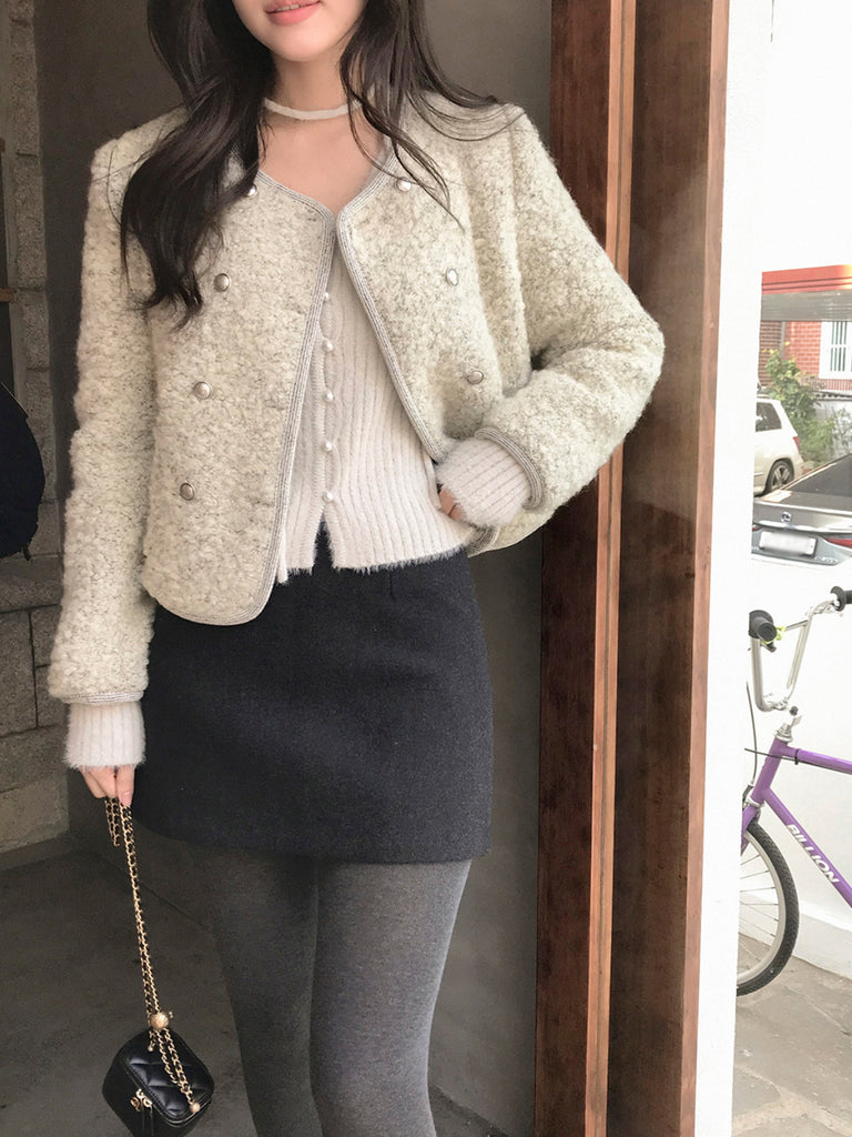 [🍂F/W] Holiday Pearl Wool Cardigan