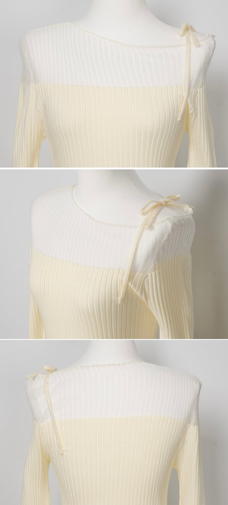 [🍂F/W] Uneven Off-shoulder Knit Dress