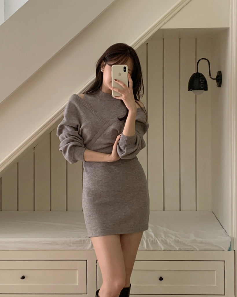 [🍂F/W] Knitted Mini Dress Set