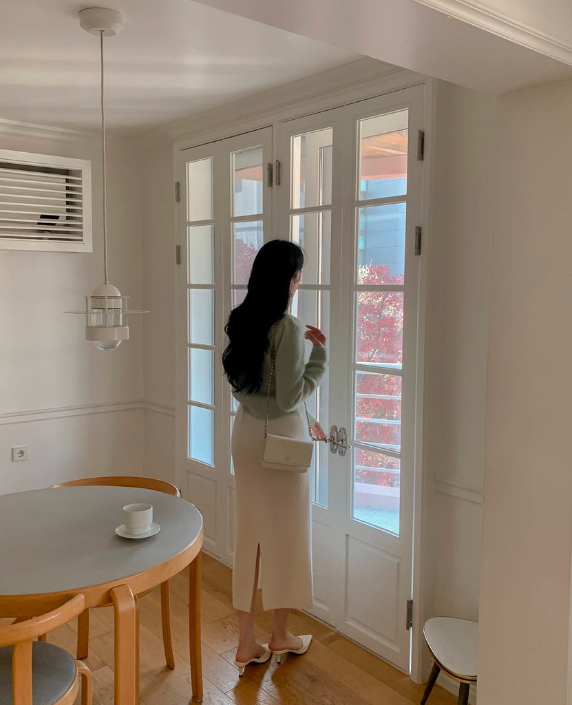 [🍂F/W] Pearl Angora Wool Knitted Cardigan