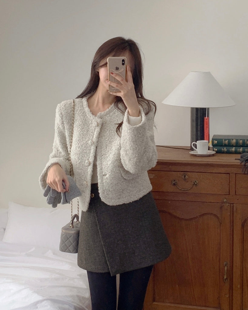 [🍂F/W] Golden Wool Warp Mini Skirt