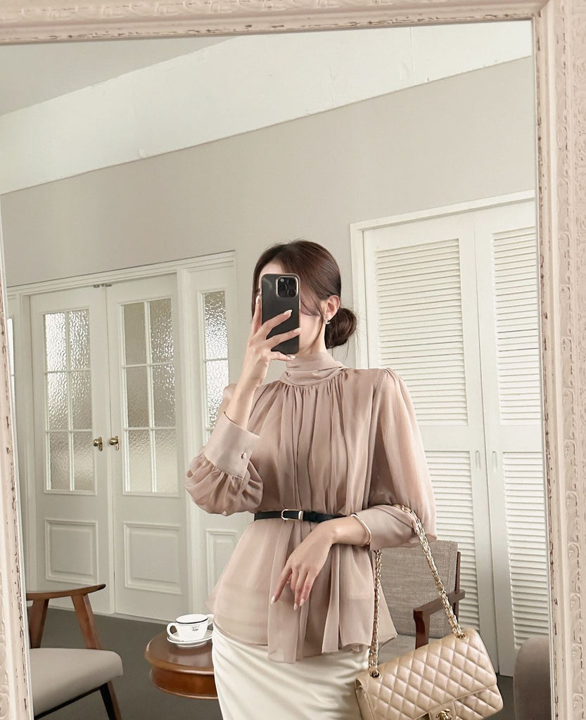 [🍂F/W] Daniel Tie Chiffon Blouse (附腰帶)