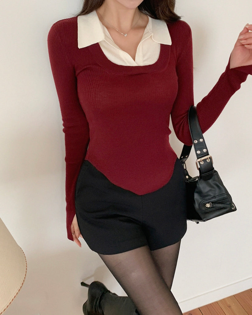[🍂F/W] Layered Knit Shirt