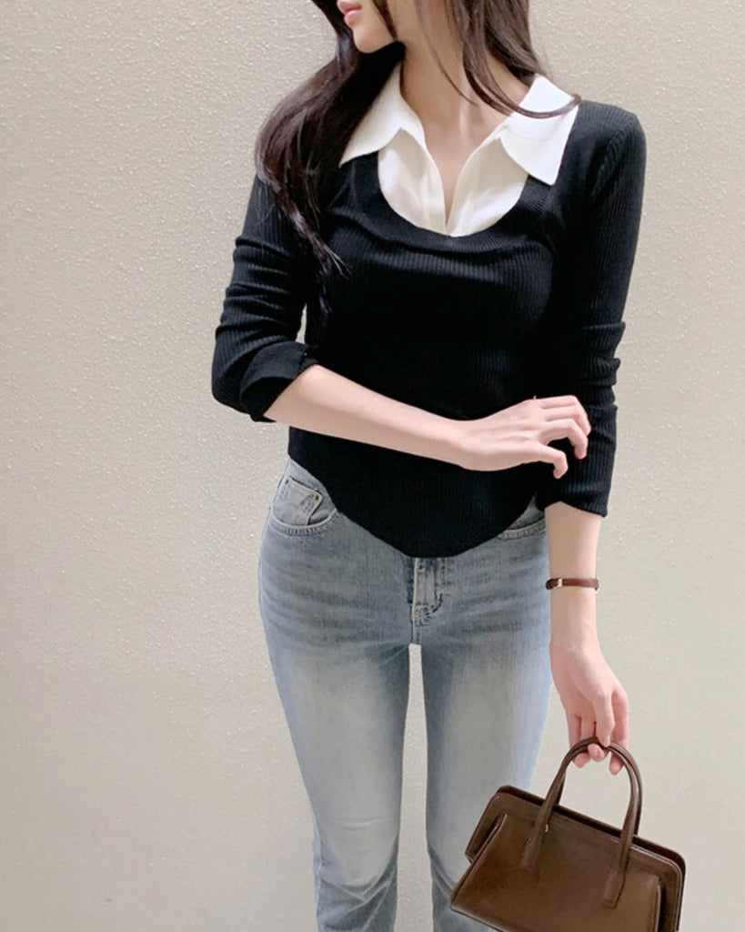 [🍂F/W] Layered Knit Shirt