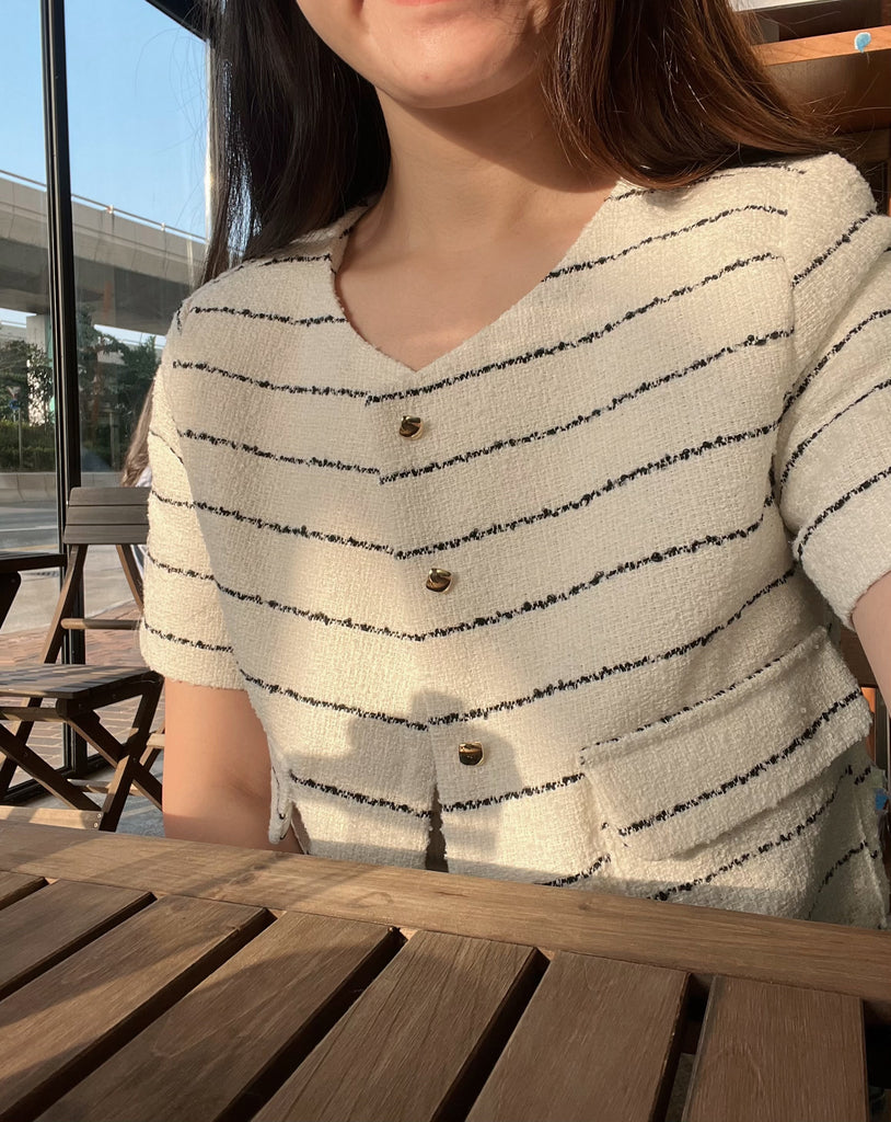 [🕊️SS] Striped Tweed Short Jacket